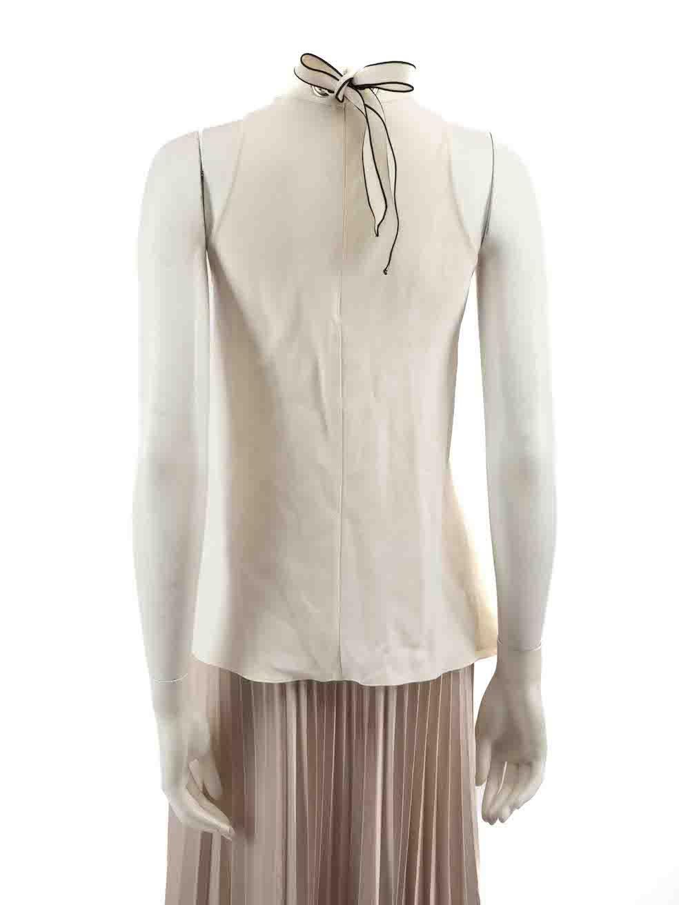 Proenza Schouler Ecru Bow Detail Sleeveless Top Size XXS In Good Condition For Sale In London, GB