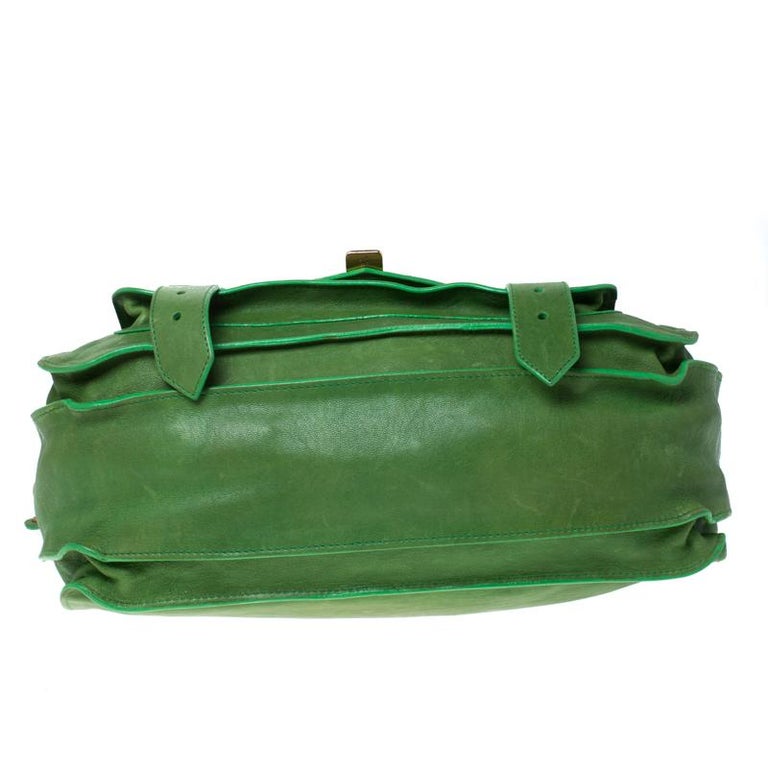 Proenza Schouler Emerald Leather Large PS1 Top Handle Bag For Sale at ...