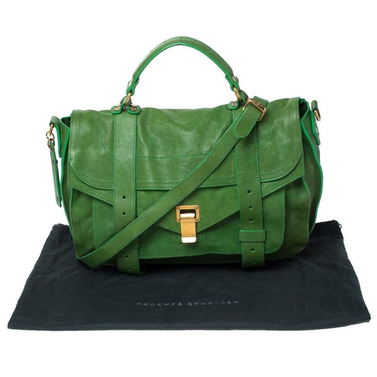 Proenza Schouler Emerald Leather Large PS1 Top Handle Bag For Sale at ...