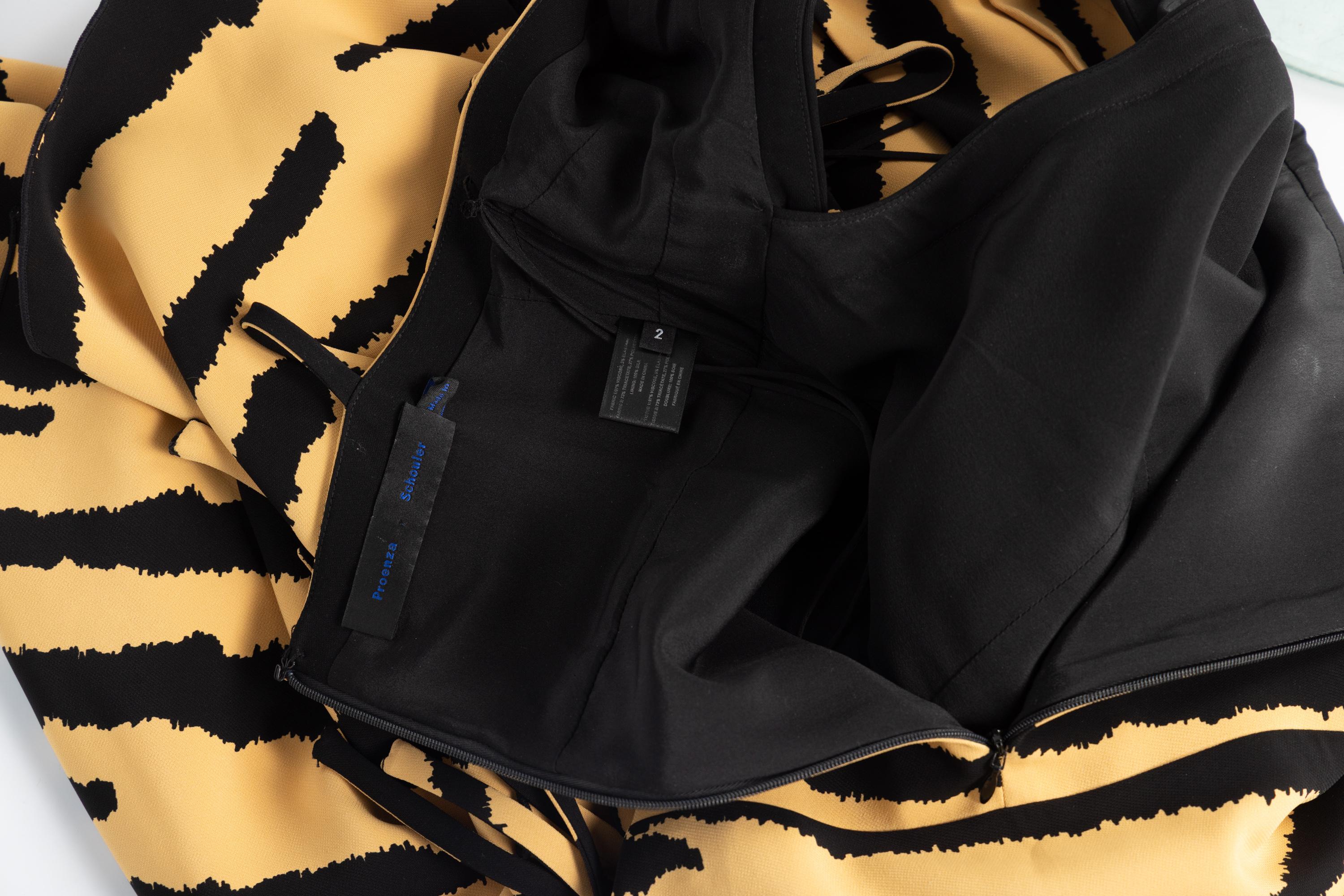Proenza Schouler - Vestito con stampa tigre e ritaglio autunno 2018 in vendita 6