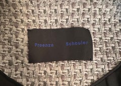 Proenza Schouler FW '15 Silver Tweed Jacket size US 0 Blazer Frayed Cotton Wool