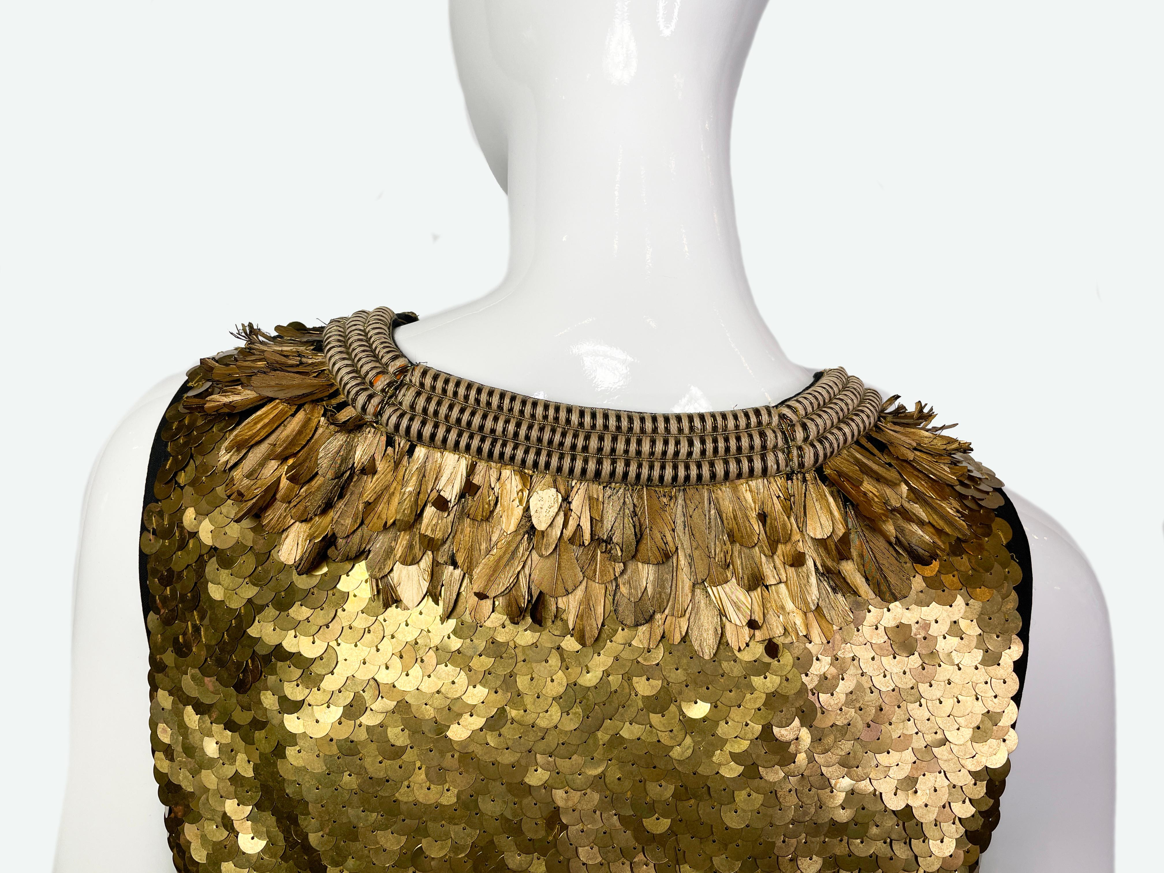 Proenza Schouler Gold Metal Sequins Silk Top, 2014 For Sale 3