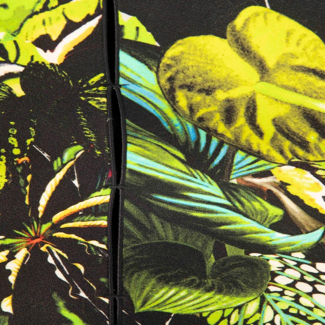 Nero Proenza Schouler Vestito a collo a V con stampa a foglie verde e nera taglia M. in vendita