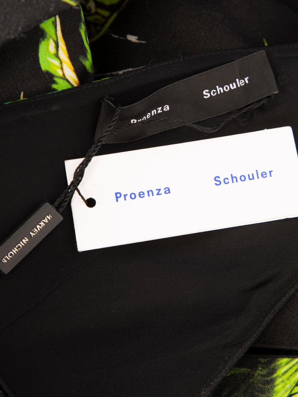 Proenza Schouler Vestito a collo a V con stampa a foglie verde e nera taglia M. In condizioni Nuovo in vendita a London, GB