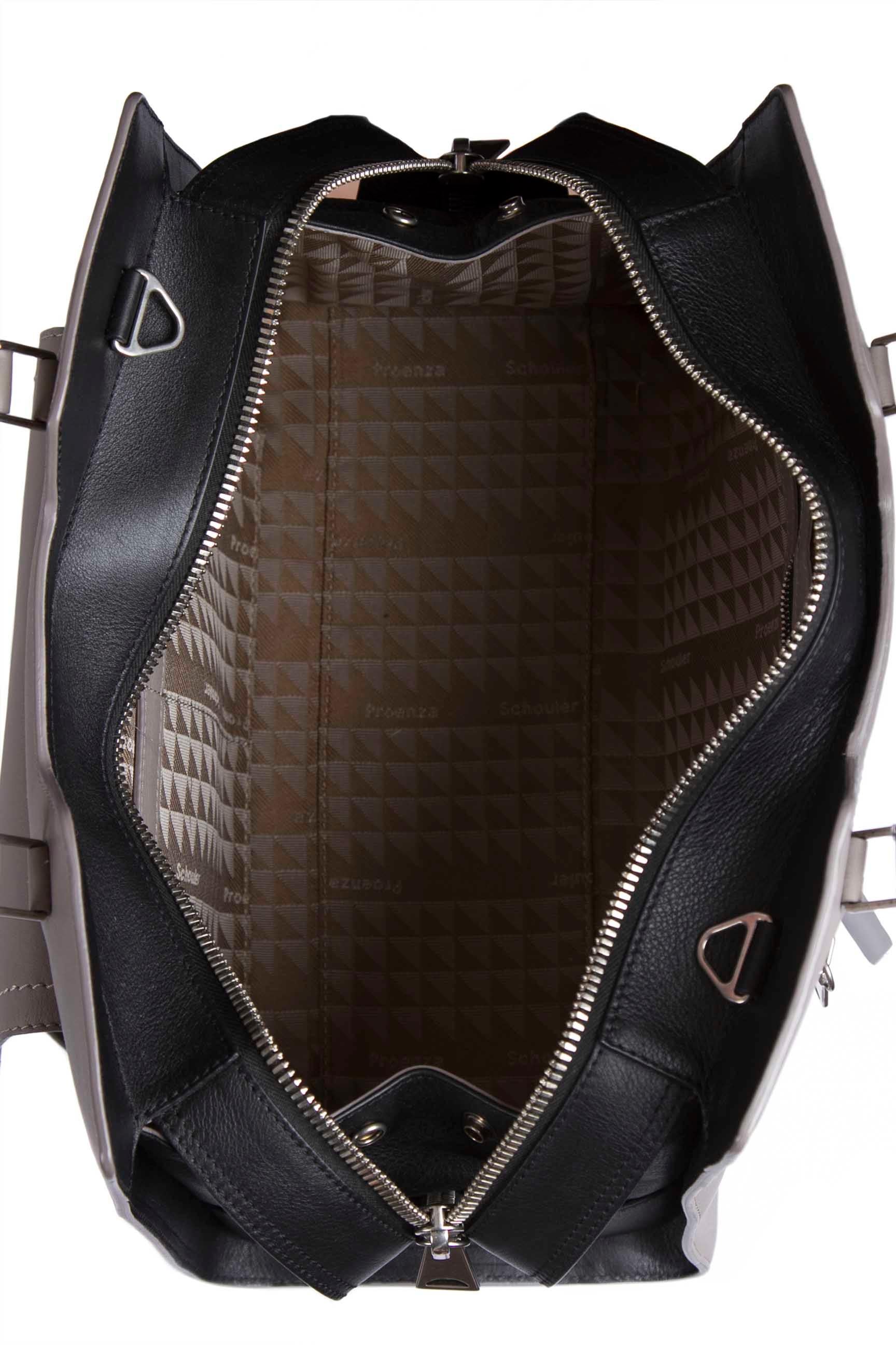 grey leather satchel
