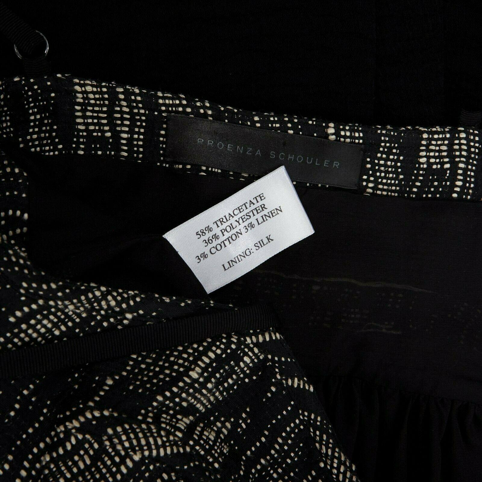 PROENZA SCHOULER grey tweed bust silk flounce skirt mini dress XS FR34 US2 UK6 5