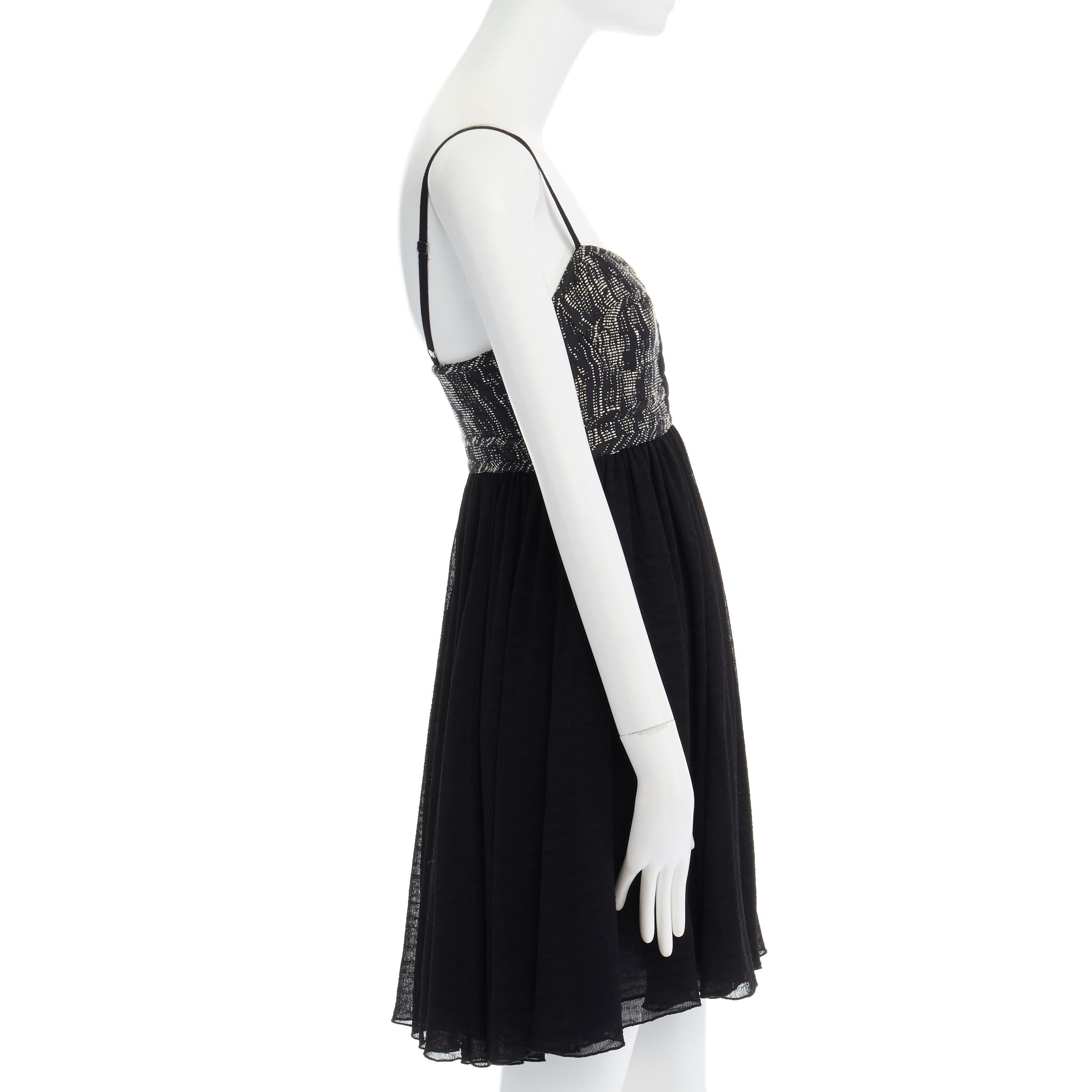 PROENZA SCHOULER grey tweed bust silk flounce skirt mini dress XS FR34 US2 UK6 In Good Condition For Sale In Hong Kong, NT