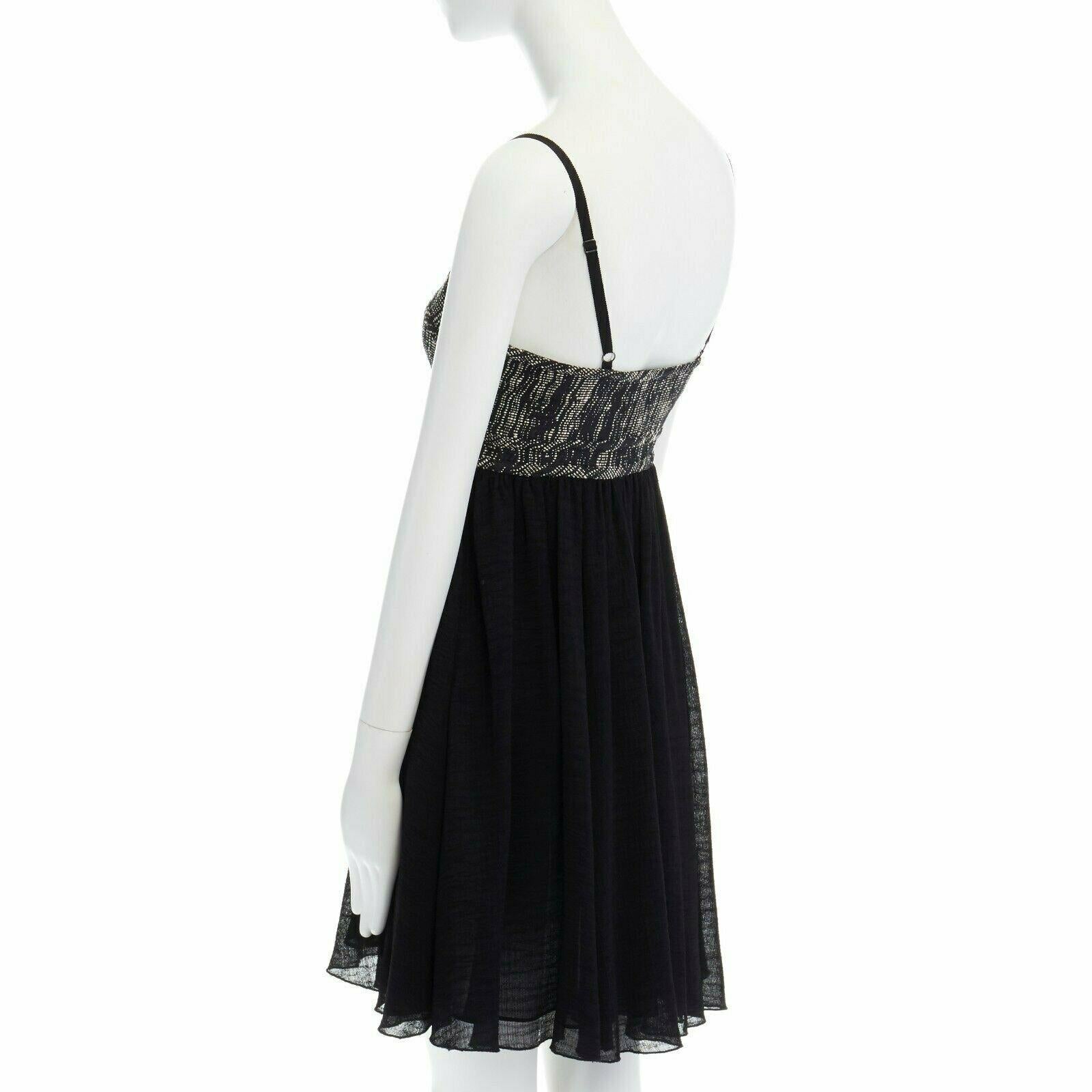 PROENZA SCHOULER grey tweed bust silk flounce skirt mini dress XS FR34 US2 UK6 1
