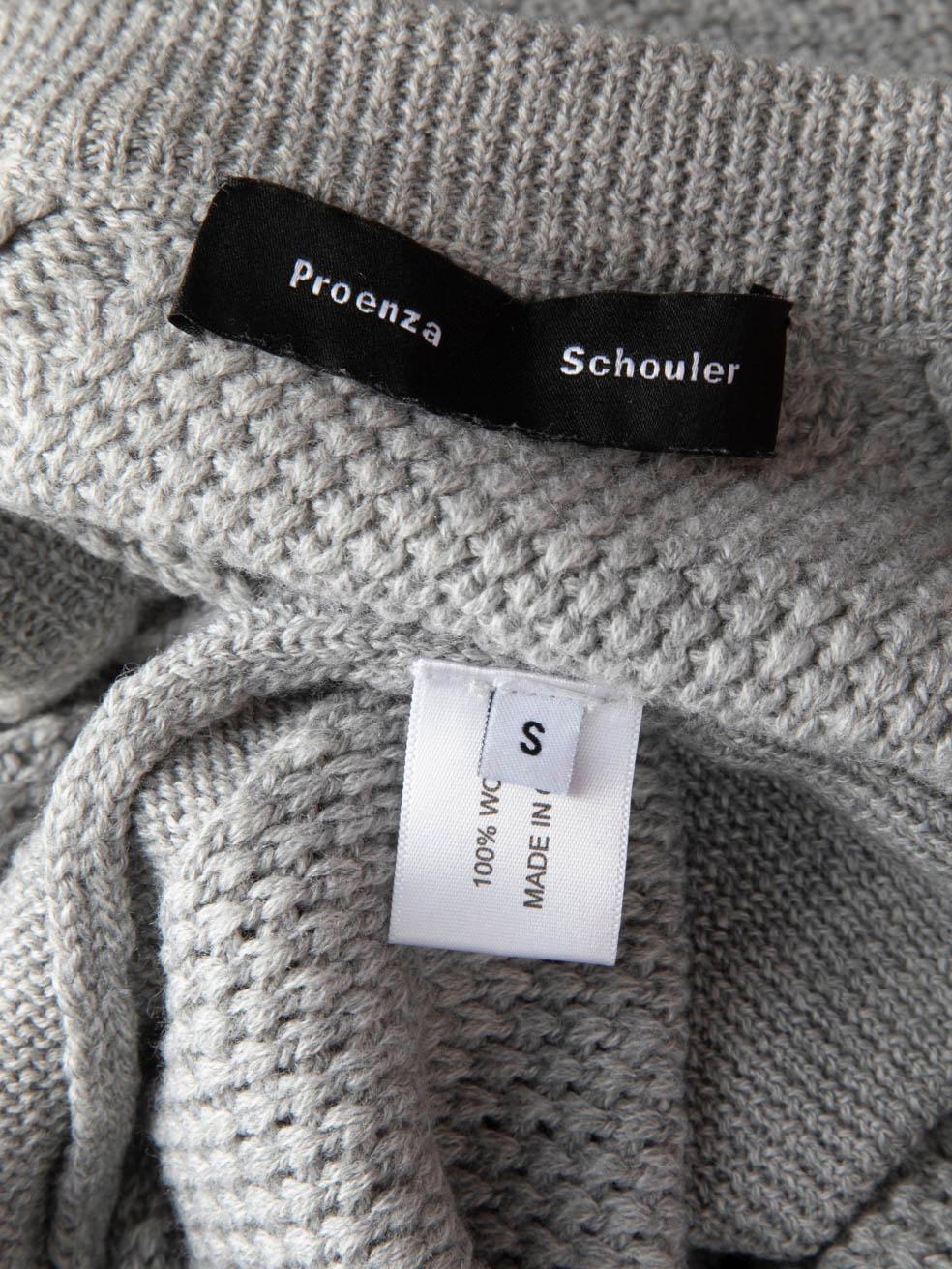 Pull en maille de laine grise à fermeture éclair Proenza Schouler Taille S Pour femmes en vente
