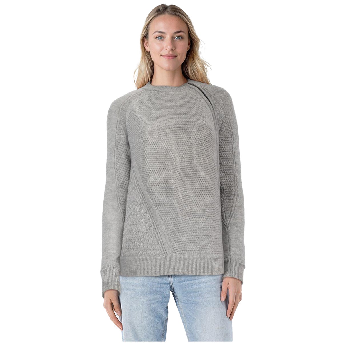 Pull en maille de laine grise à fermeture éclair Proenza Schouler Taille S en vente