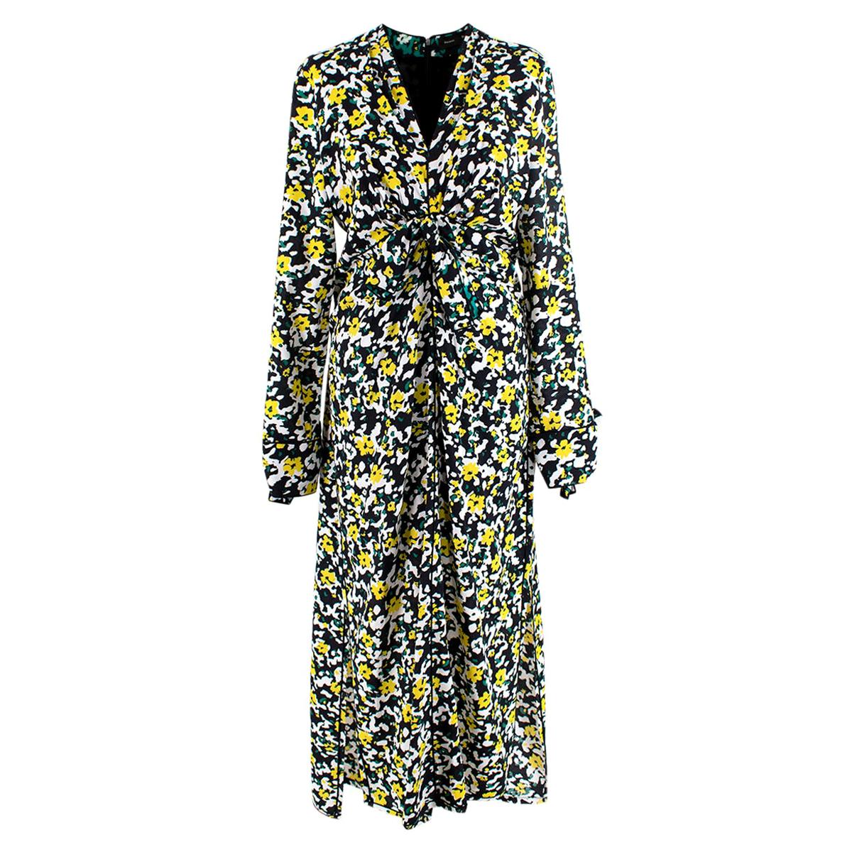 Proenza Schouler Knotted Floral-print Crepe Midi Dress - Us size 8  For Sale