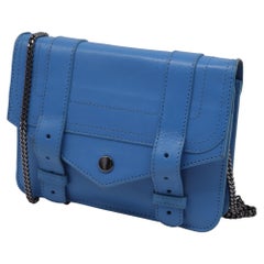 Proenza Schouler Large PS1 Wallet on Chain in Blue Leather