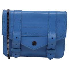 Proenza Schouler Large PS1 Wallet on Chain in Blue Leather