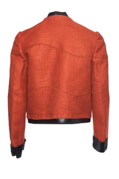 Proenza Schouler, Jacke aus Tweed mit Lederbesatz