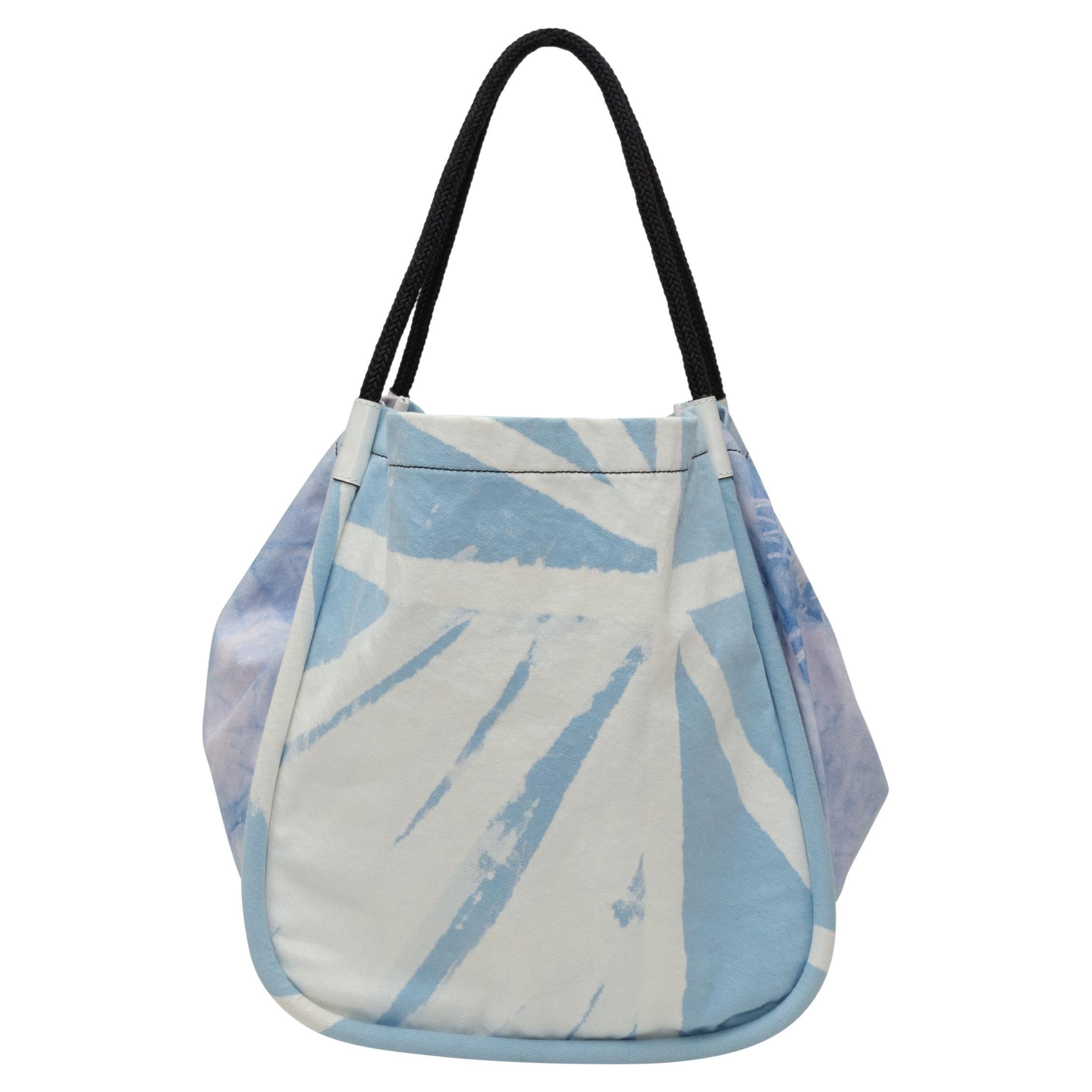 Proenza Schouler Light Blue & White Tie-Dye Tote Bag