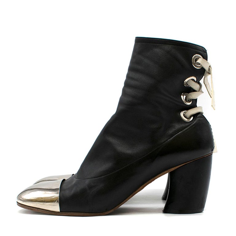Proenza Schouler metal-cap lace-back leather ankle boots Size 41 at ...