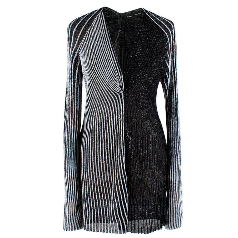 Proenza Schouler Metallic Striped Contrast Ribbed-Knit Top M For Sale