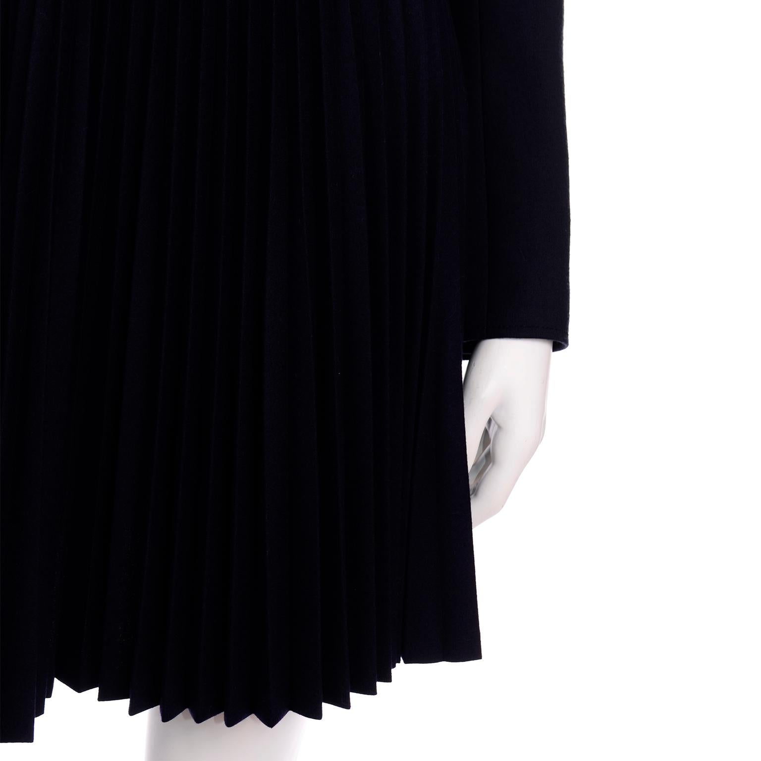 Women's Proenza Schouler Midnight Blue Knit Cropped Ribbed Jacket and Pleated Skirt Suit