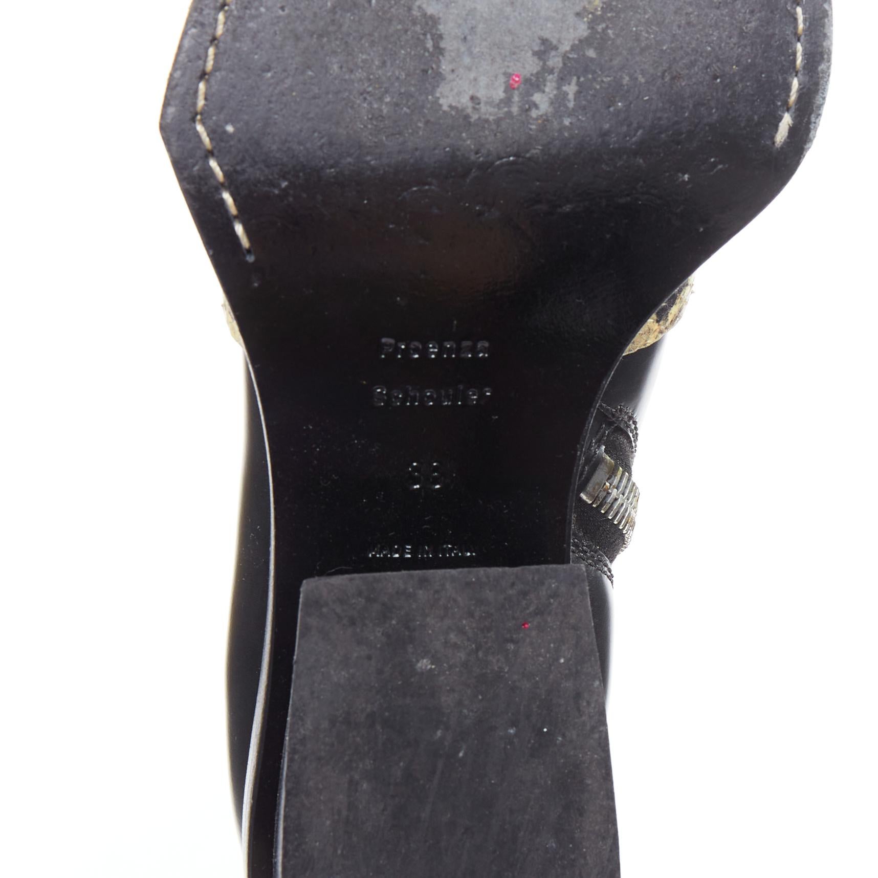 PROENZA SCHOULER - Bottine cubaine en cuir écaillé naturel noir EU38 en vente 5