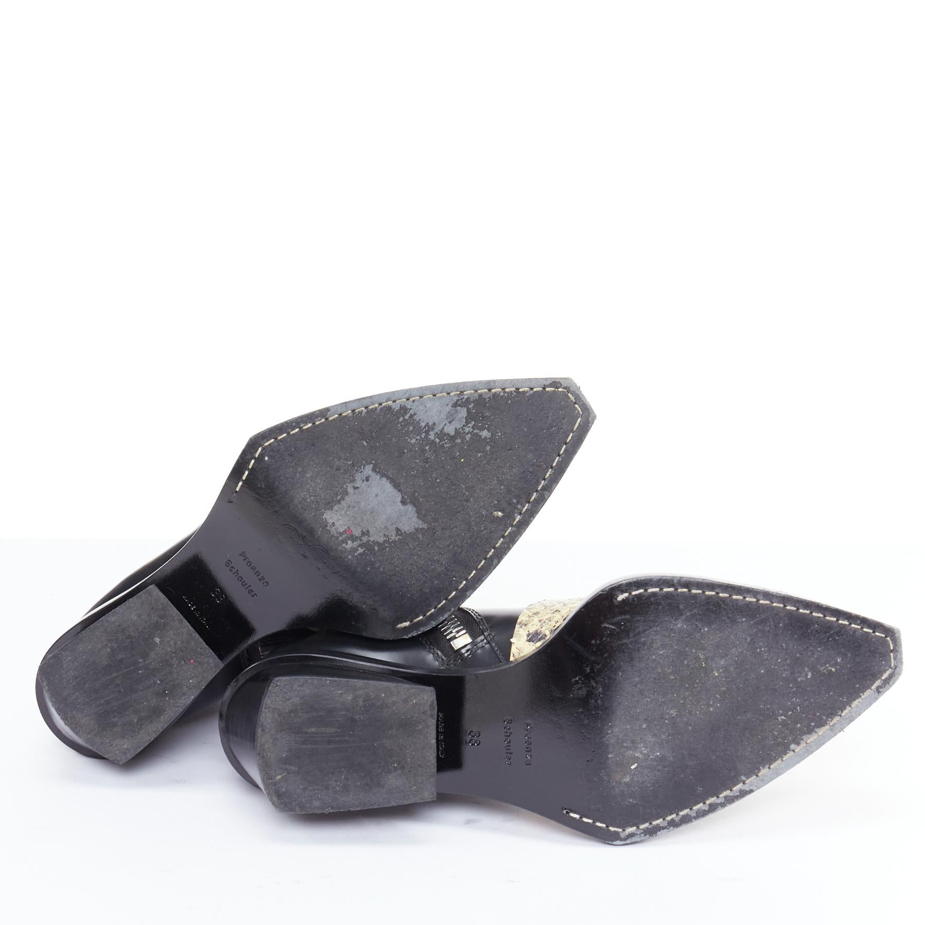 PROENZA SCHOULER - Bottine cubaine en cuir écaillé naturel noir EU38 en vente 6