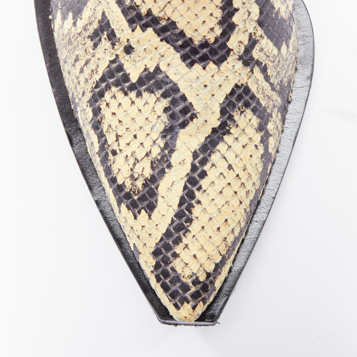 PROENZA SCHOULER - Bottine cubaine en cuir écaillé naturel noir EU38 en vente 1