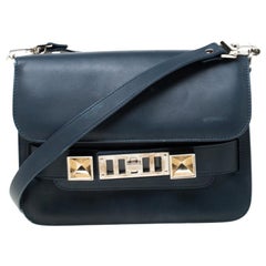 Proenza Schouler Navy Blue Leather Mini Classic PS11 Shoulder Bag