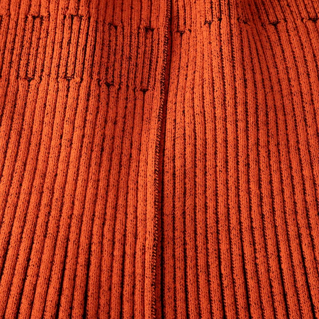 Proenza Schouler Orange Ribbed Long Sleeve Dress Size M In New Condition For Sale In London, GB