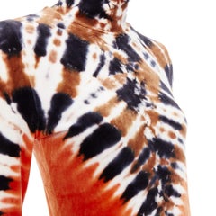 PROENZA SCHOULER orange tie dye velvet turtleneck mock neck top S