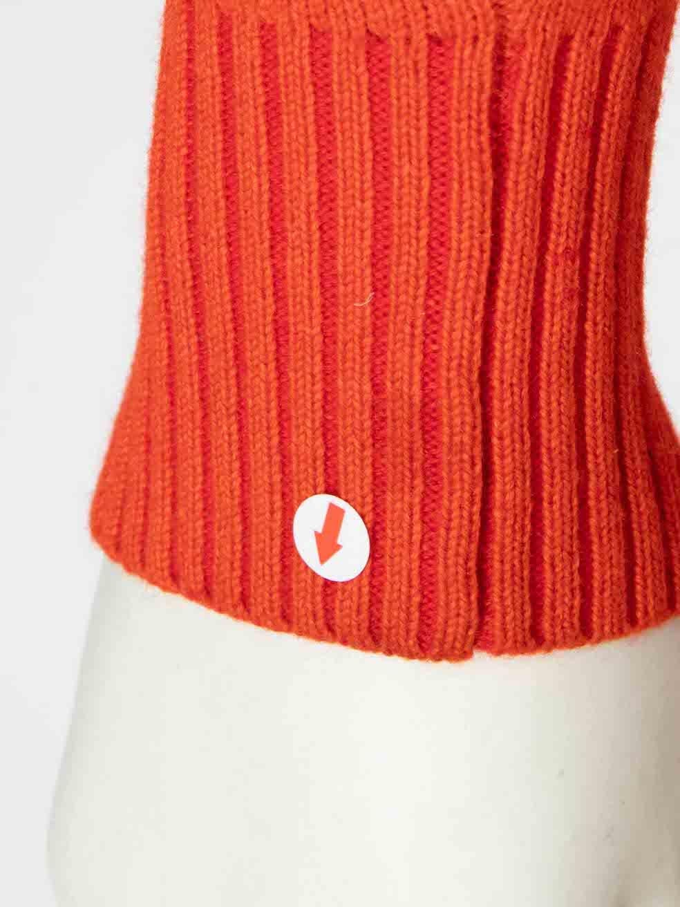 Women's Proenza Schouler Orange Wool V-Neck Knit Sweater Size XS For Sale