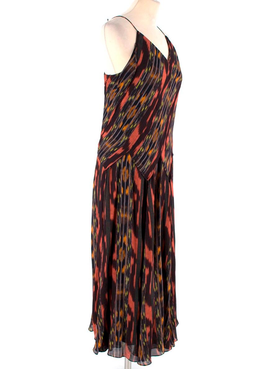 Proenza Schouler abstract-print silk midi dress

- Pure silk
- Midi dress
- Flowing style
- V-neck
- Spaghetti straps
- Multi-coloured brush stroke style pattern
- Pull-on style
- Black lining

Please note, these items are pre-owned and may show