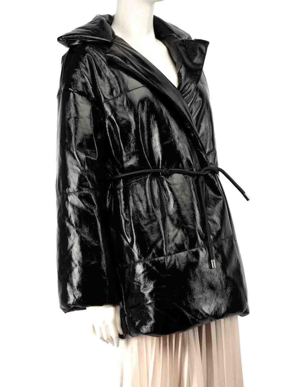 CONDITION is Very good. Hardly any visible wear to coat is evident on this used Proenza Schouler designer resale item.
 
 
 
 Details
 
 
 Black
 
 Synthetic
 
 Puffer coat
 
 Glossed accent
 
 Front snap button closure
 
 2x Front side pockets
 
 
