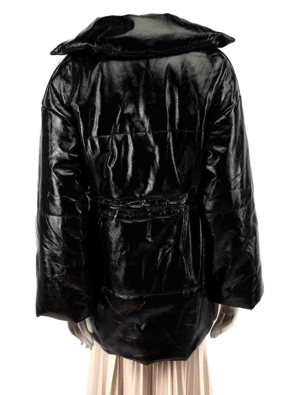 Proenza Schouler Proenza Schouler White Label Black Lacquered Puffer Coat Size S In Excellent Condition For Sale In London, GB
