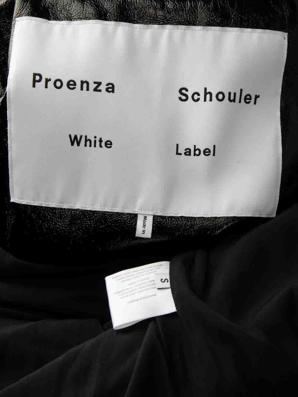 Women's Proenza Schouler Proenza Schouler White Label Black Lacquered Puffer Coat Size S For Sale