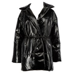 Proenza Schouler Proenza Schouler White Label Schwarz lackierter Puffermantel Größe S