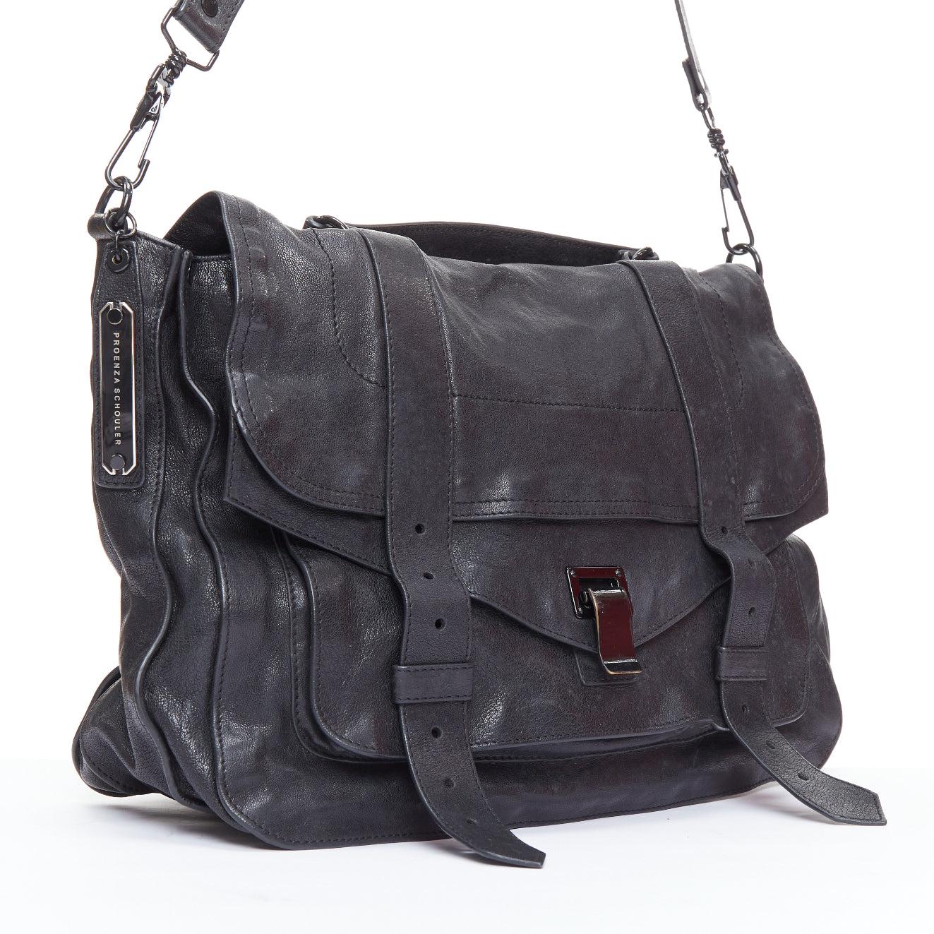 Black PROENZA SCHOULER PS1 black leather satchel bag Mary-kate Olsen