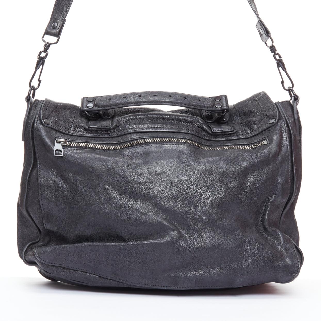 Women's PROENZA SCHOULER PS1 black leather satchel bag Mary-kate Olsen