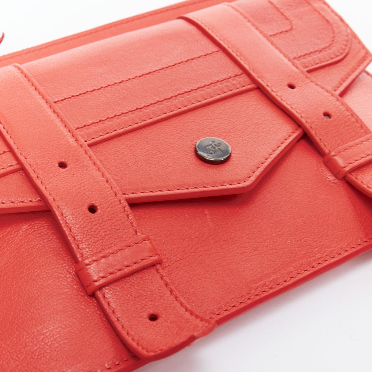 PROENZA SCHOULER PS1 coral red zip envelop portfolio clutch pouch For Sale 1