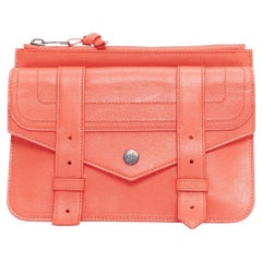 PROENZA SCHOULER PS1 coral red zip envelop portfolio clutch pouch