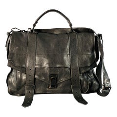 PROENZA SCHOULER PS1 Medium Black Leather Satchel Handbag