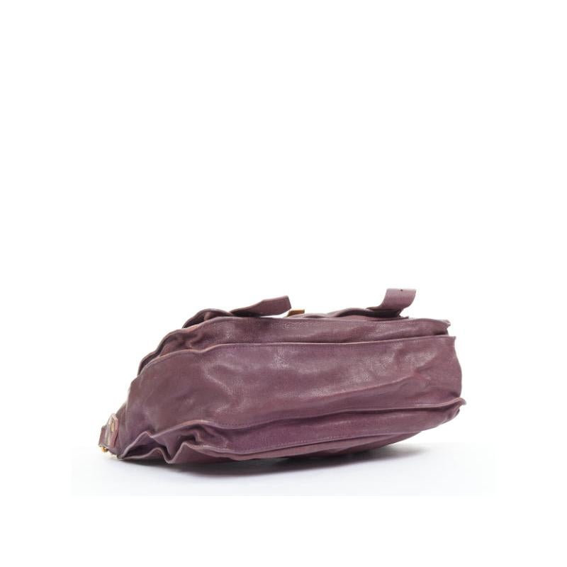 PROENZA SCHOULER PS1 Medium purple leather gold hardware flap satchel bag en vente 1