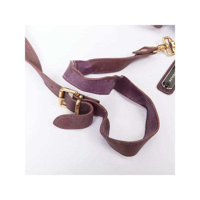 PROENZA SCHOULER PS1 Medium purple leather gold hardware flap satchel bag en vente 3