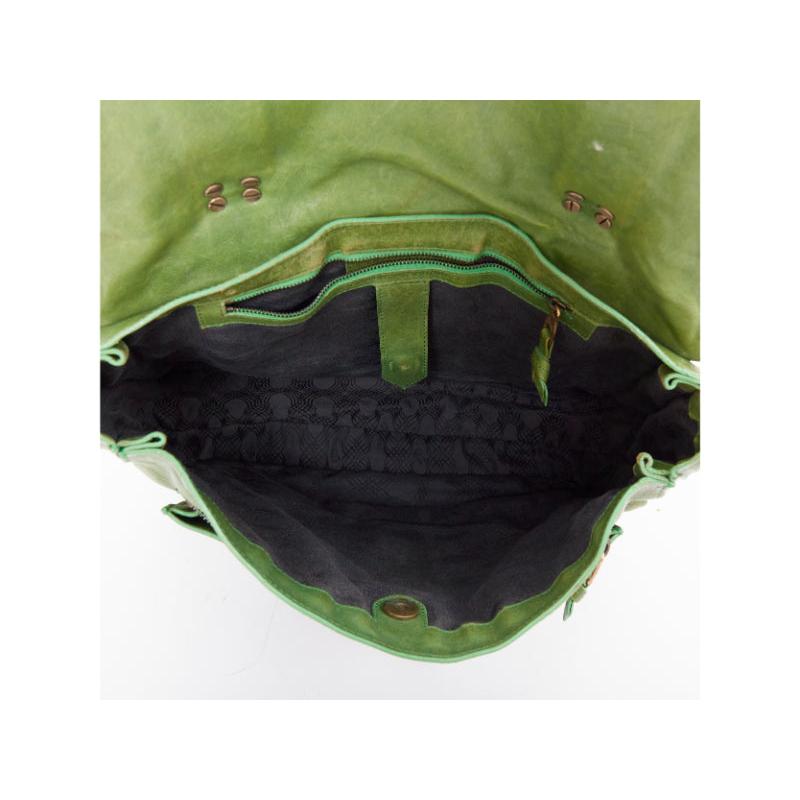 PROENZA SCHOULER PS1 moss green leather gold hardware satchel crossbody bag in vendita 5