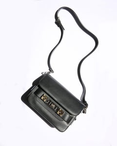 Proenza Schouler PS11 mini black leather silver gold classic shoulder clutch bag
