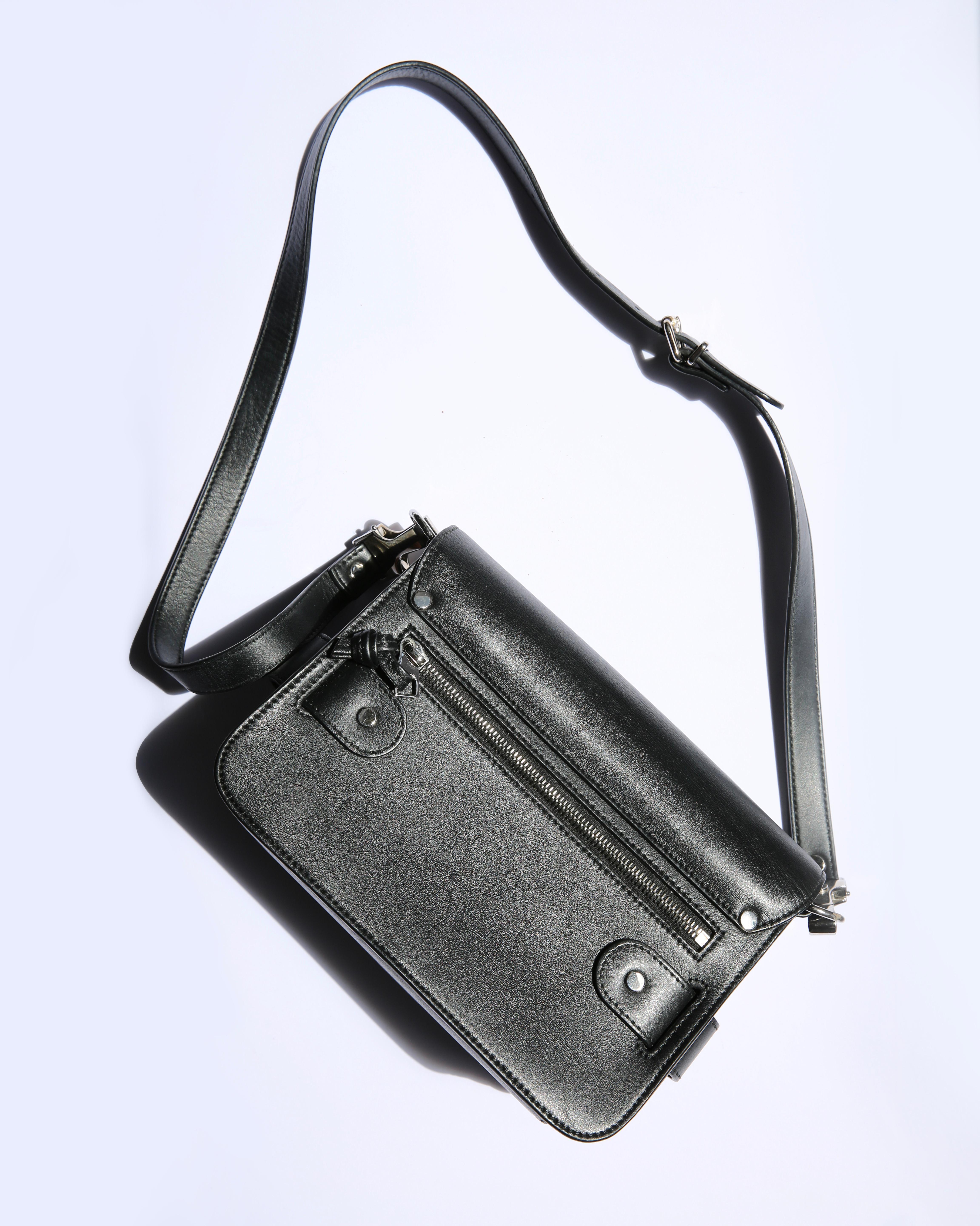Proenza Schouler PS11 mini black leather silver gold classic shoulder clutch bag 1