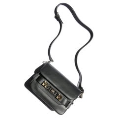 Proenza Schouler PS11 mini black leather silver gold classic shoulder clutch bag