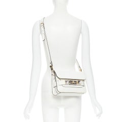 PROENZA SCHOULER PS11 white leather mixed hardware clasp flap shoulder bag