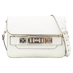 PROENZA SCHOULER PS11 white leather mixed hardware clasp flap shoulder bag