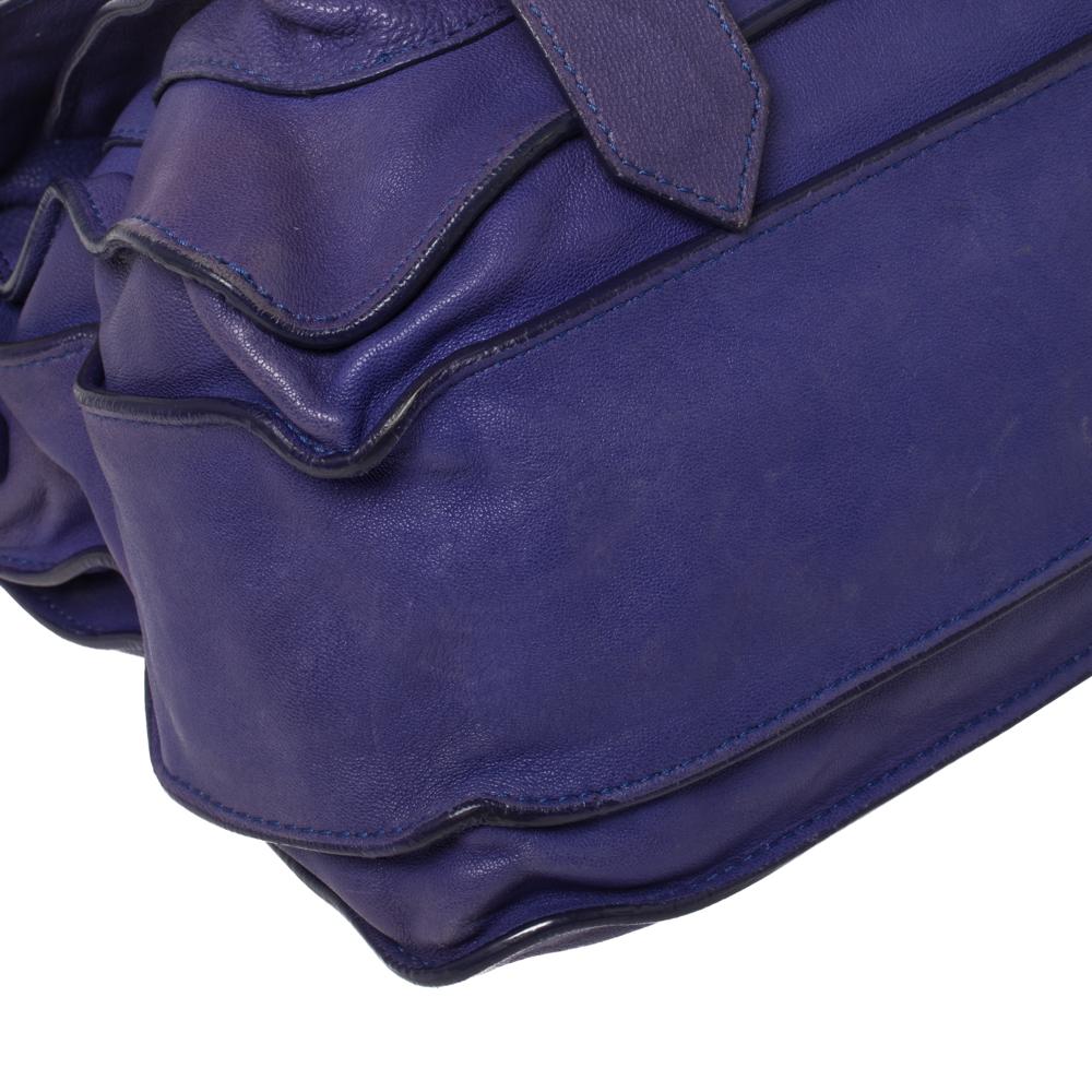 Proenza Schouler Purple Leather Large PS1 Top Handle Bag 5