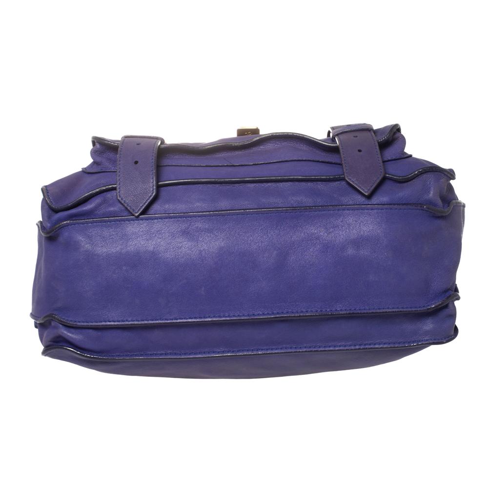 Women's Proenza Schouler Purple Leather Large PS1 Top Handle Bag
