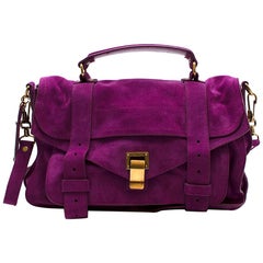 Proenza Schouler Purple Suede PS1 Medium Satchel Bag